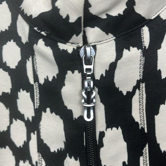 Molly & Maxx Womens Blazer/Jacket PM Black Tan Zip Front Animal Print Lined EUC - Picture 3 of 10